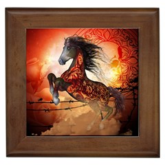 Awesome Creepy Running Horse With Skulls Framed Tiles by FantasyWorld7