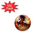 Awesome Creepy Running Horse With Skulls 1  Mini Magnets (100 pack)  Front