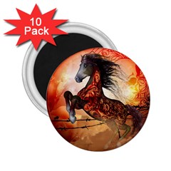 Awesome Creepy Running Horse With Skulls 2 25  Magnets (10 Pack)  by FantasyWorld7