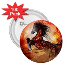 Awesome Creepy Running Horse With Skulls 2 25  Buttons (100 Pack)  by FantasyWorld7