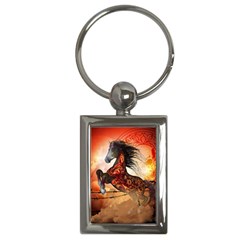 Awesome Creepy Running Horse With Skulls Key Chains (rectangle)  by FantasyWorld7