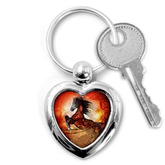 Awesome Creepy Running Horse With Skulls Key Chains (heart)  by FantasyWorld7