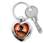 Awesome Creepy Running Horse With Skulls Key Chains (Heart)  Front