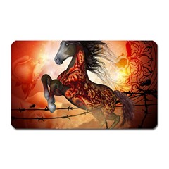 Awesome Creepy Running Horse With Skulls Magnet (rectangular) by FantasyWorld7