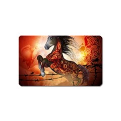 Awesome Creepy Running Horse With Skulls Magnet (name Card) by FantasyWorld7