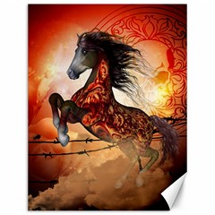 Awesome Creepy Running Horse With Skulls Canvas 12  X 16   by FantasyWorld7