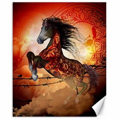 Awesome Creepy Running Horse With Skulls Canvas 16  X 20   by FantasyWorld7