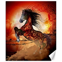 Awesome Creepy Running Horse With Skulls Canvas 20  X 24   by FantasyWorld7