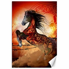 Awesome Creepy Running Horse With Skulls Canvas 20  X 30   by FantasyWorld7