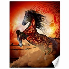 Awesome Creepy Running Horse With Skulls Canvas 36  X 48   by FantasyWorld7