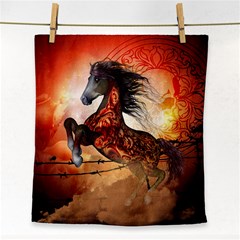 Awesome Creepy Running Horse With Skulls Face Towel by FantasyWorld7