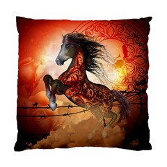 Awesome Creepy Running Horse With Skulls Standard Cushion Case (one Side) by FantasyWorld7