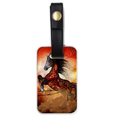 Awesome Creepy Running Horse With Skulls Luggage Tags (one Side)  by FantasyWorld7