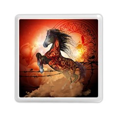 Awesome Creepy Running Horse With Skulls Memory Card Reader (square)  by FantasyWorld7