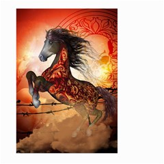 Awesome Creepy Running Horse With Skulls Large Garden Flag (two Sides) by FantasyWorld7