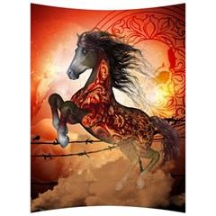 Awesome Creepy Running Horse With Skulls Back Support Cushion by FantasyWorld7