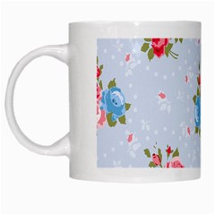 Cute Shabby Chic Floral Pattern White Mugs by NouveauDesign