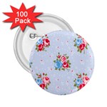 cute shabby chic floral pattern 2.25  Buttons (100 pack)  Front