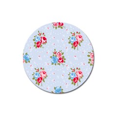 Cute Shabby Chic Floral Pattern Magnet 3  (round) by NouveauDesign