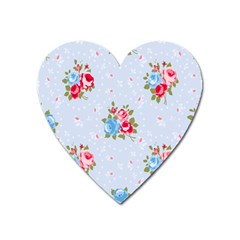 Cute Shabby Chic Floral Pattern Heart Magnet by NouveauDesign