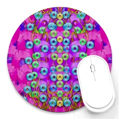 Festive Metal And Gold In Pop Art Round Mousepads by pepitasart