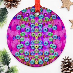 Festive Metal And Gold In Pop Art Ornament (round) by pepitasart