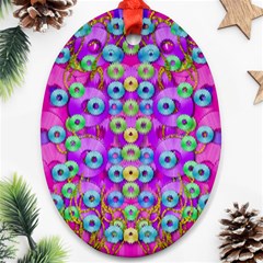 Festive Metal And Gold In Pop Art Ornament (oval) by pepitasart