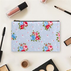 Cute Shabby Chic Floral Pattern Cosmetic Bag (medium)  by NouveauDesign