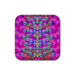 Festive Metal And Gold In Pop Art Rubber Coaster (square)  by pepitasart