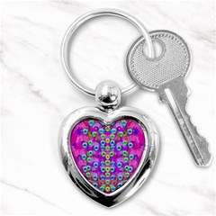 Festive Metal And Gold In Pop Art Key Chains (heart)  by pepitasart