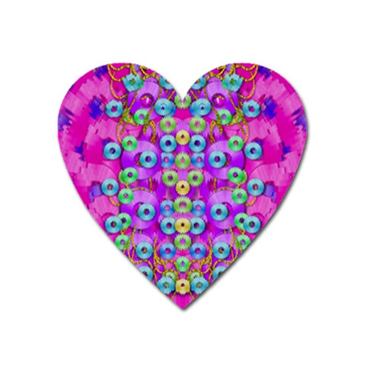 Festive Metal And Gold In Pop Art Heart Magnet