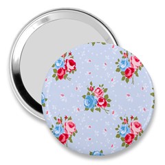 Cute Shabby Chic Floral Pattern 3  Handbag Mirrors by NouveauDesign