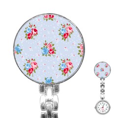 Cute Shabby Chic Floral Pattern Stainless Steel Nurses Watch by NouveauDesign