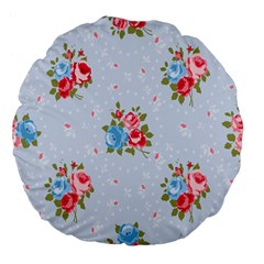 Cute Shabby Chic Floral Pattern Large 18  Premium Flano Round Cushions by NouveauDesign