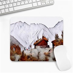 french coffee style abstract art Large Mousepads