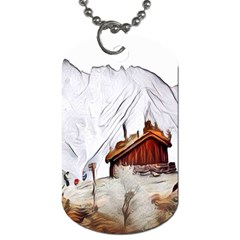 french coffee style abstract art Dog Tag (One Side)