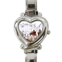 French Coffee Style Abstract Art Heart Italian Charm Watch by NouveauDesign