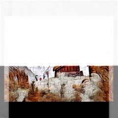 french coffee style abstract art Rectangular Jigsaw Puzzl