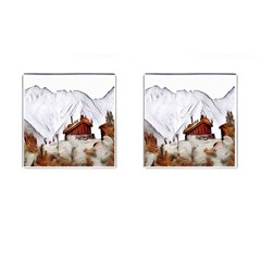 french coffee style abstract art Cufflinks (Square)