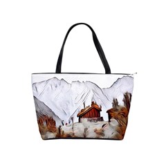 french coffee style abstract art Shoulder Handbags