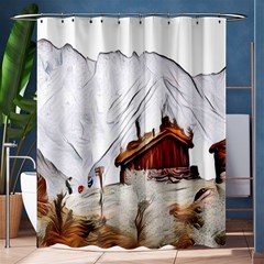 French Coffee Style Abstract Art Shower Curtain 60  X 72  (medium)  by NouveauDesign