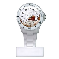 French Coffee Style Abstract Art Plastic Nurses Watch by NouveauDesign