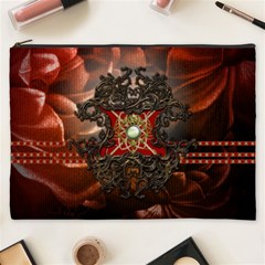 Wonderful Floral Design With Diamond Cosmetic Bag (xxxl)  by FantasyWorld7