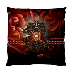 Wonderful Floral Design With Diamond Standard Cushion Case (one Side) by FantasyWorld7