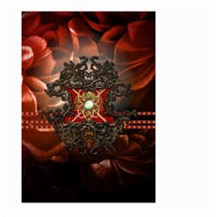 Wonderful Floral Design With Diamond Large Garden Flag (two Sides) by FantasyWorld7