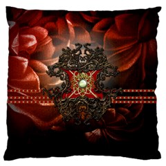 Wonderful Floral Design With Diamond Standard Flano Cushion Case (one Side) by FantasyWorld7