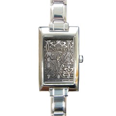 Art Nouveau Silver Rectangle Italian Charm Watch by NouveauDesign