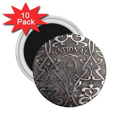 Art Nouveau Silver 2 25  Magnets (10 Pack)  by NouveauDesign