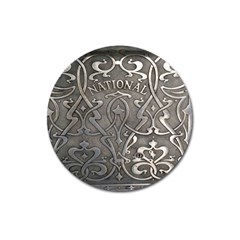 Art Nouveau Silver Magnet 3  (round) by NouveauDesign