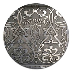 Art Nouveau Silver Magnet 5  (round) by NouveauDesign